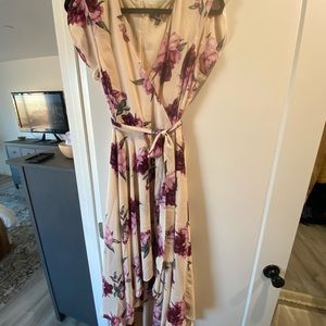 French Countryside Blush Floral Print High-Low Dress